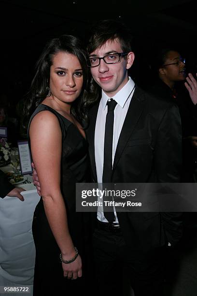 Actress Lea Michele and actor Kevin McHale attend the 17th Annual Diversity Awards Gala on November 22, 2009 in Los Angeles, California.