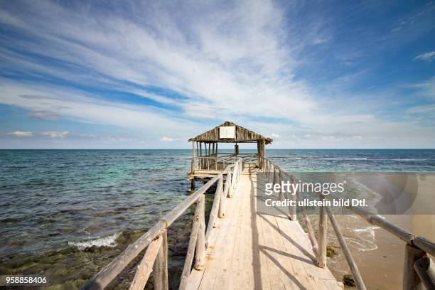 Wooden pier at the Mediterranean
