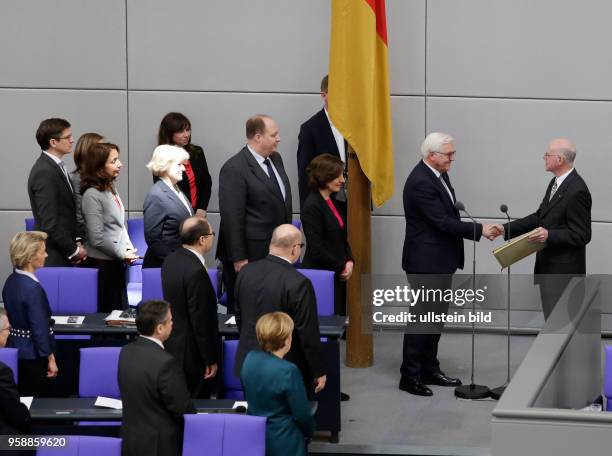 Frank-Walter Steinmeier, der zwölfte Bundespräsident der Bundesrepublik Deutschland, Deutschland, Berlin, Deutscher Bundestag, Plenarsaal,...