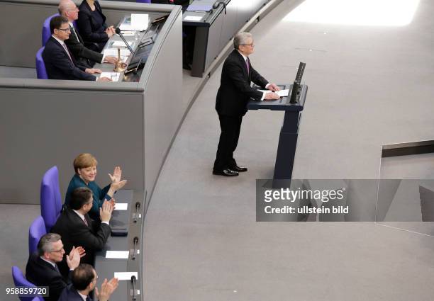Joachim Gauck, der elfte Bundespräsident der Bundesrepublik Deutschland, Deutschland, Berlin, Deutscher Bundestag, Plenarsaal, Vereidigung des neuen...