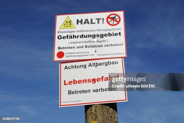 Germany - Brandenburg - Bad Freienwalde: prohibition sign of a former military exercise area