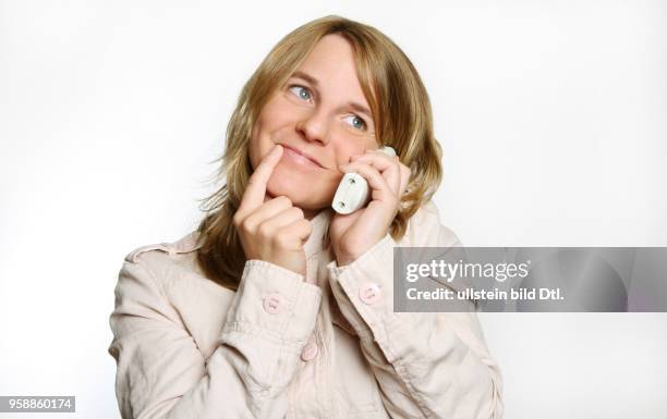 Young woman with a telephone -