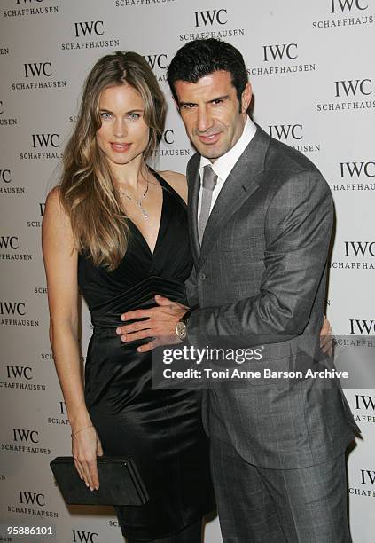 Luis Figo and Helen Svedin arrive at the IWC Schaffhausen Private Dinner 2010 at Espace Secheron on January 19, 2010 in Geneva, Switzerland.