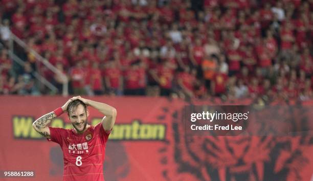 Nemanja Gudelj of Guangzhou Evergrande in action during the AFC Champions League Round of 16 second leg match between Guangzhou Evergrande and...