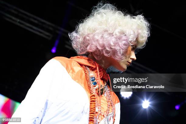 Model is seen at Kemon Days on May 13, 2018 in Milan, Italy.