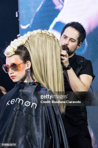 Model is seen at Kemon Days on May 13, 2018 in Milan, Italy.