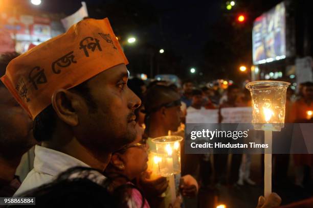 State BJP Yuva Morcha organized a candle march to protest against violence and death of 20 people of different political parties in West Bengal...