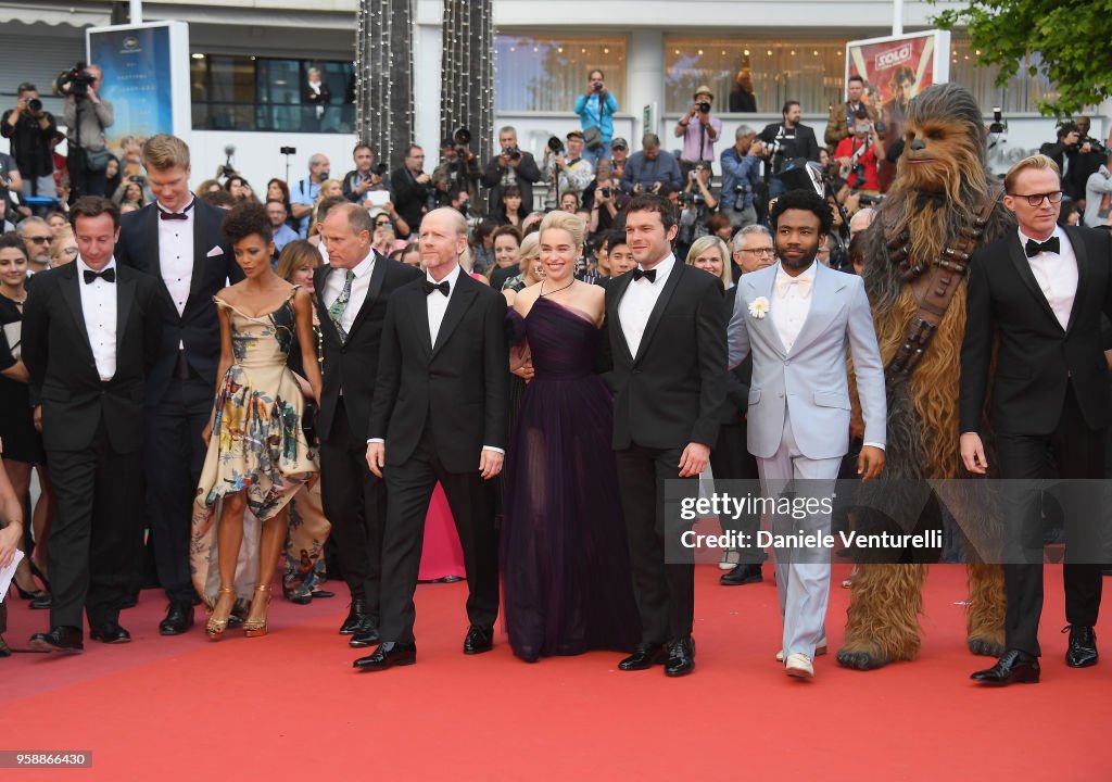 "Solo: A Star Wars Story" Red Carpet Arrivals - The 71st Annual Cannes Film Festival