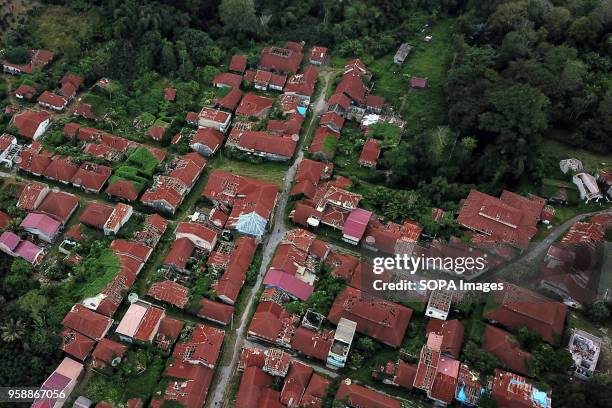 Residential settlements that have long been abandoned due to the impact of the eruption of mount Sinabung. Mount Sinabung Eruption has made many...