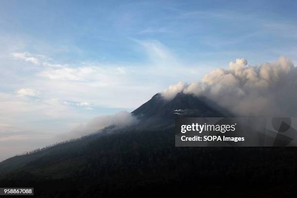 Smoke seen coming out from the Mount Sinabung volcano. Mount Sinabung Eruption has made many victims to flee their homes and homes.