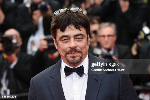 Un Certain Regard president Benicio Del Toro attends the screening of "Solo: A Star Wars Story" during the 71st annual Cannes Film Festival at Palais...
