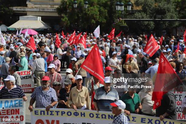 Greek pensioners demonstrate in Athens, saying no to further austerity measures that will result in cuts to their benefits and their pensions.