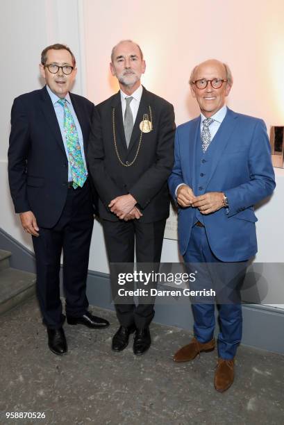 Sir Peter Luff, Christopher Le Brun PRA and Lord Davies of Abersoch attend the new Royal Academy of Arts opening party at Royal Academy of Arts on...