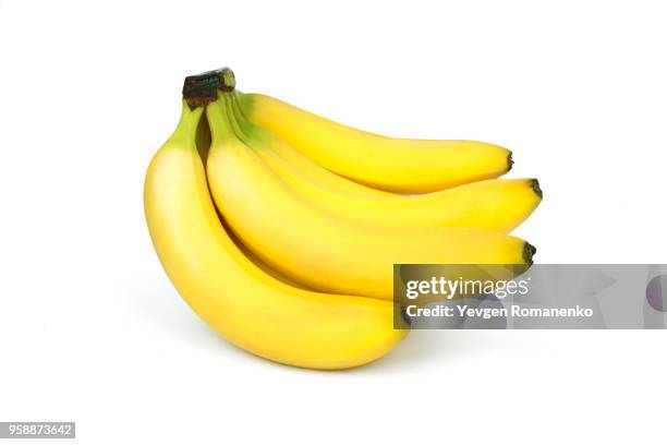 bunch of bananas isolated on white background - bunch imagens e fotografias de stock