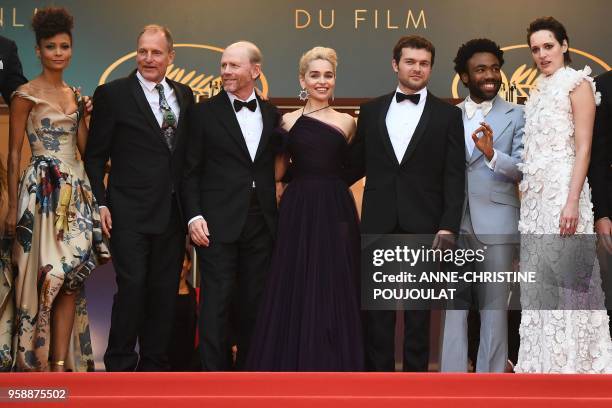 British actress Thandie Newton, US actor Woody Harrelson, US director Ron Howard, British actress Emilia Clarke, US actor Alden Ehrenreich, US actor...