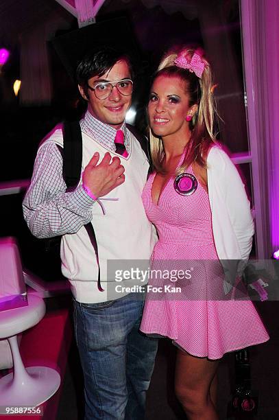 Actor Aurelien Wiik and X actress Dolly Golden attend Les Ambassadeurs and Marc Dorcel College Party at the Pavillon Dauphine on October 16, 2009 in...