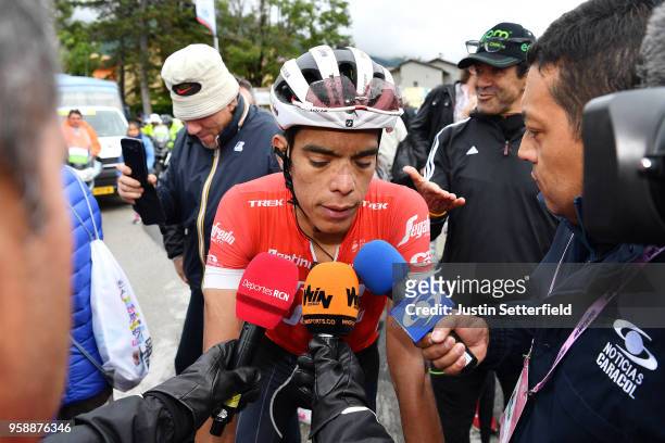 Arrival / Jarlinson Pantano of Colombia and Team Trek-Segafredo / Interview / Press / Media / during the 101st Tour of Italy 2018, Stage 10 a 244km...