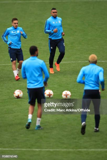 Dimitri Payet of Olympique de Marseille during a training session at Stade de Lyon ahead of the UEFA Europa League Final between Olympique de...
