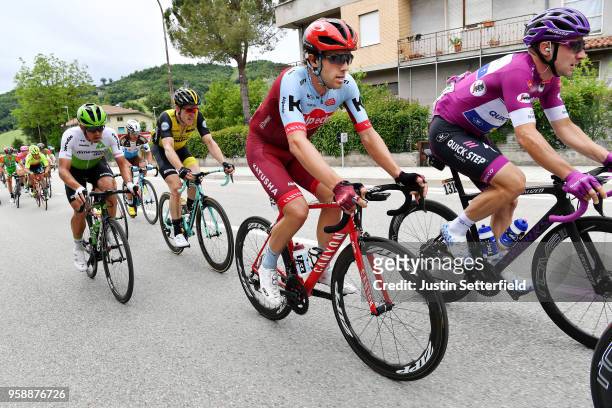 Alex Dowsett of Great Britain and Team Katusha-Alpecin / Elia Viviani of Italy and Team Quick-Step Floors Purple Points Jersey / during the 101st...