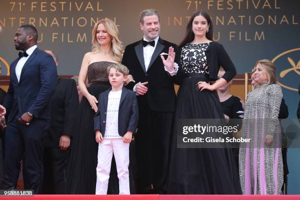 Cent, Kelly Preston, Benjamin Travolta, John Travolta and Ella Travolta attend the screening of "Solo: A Star Wars Story" during the 71st annual...