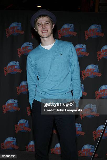 Lucas Grabeel visits Planet Hollywood on October 13, 2009 in New York City.