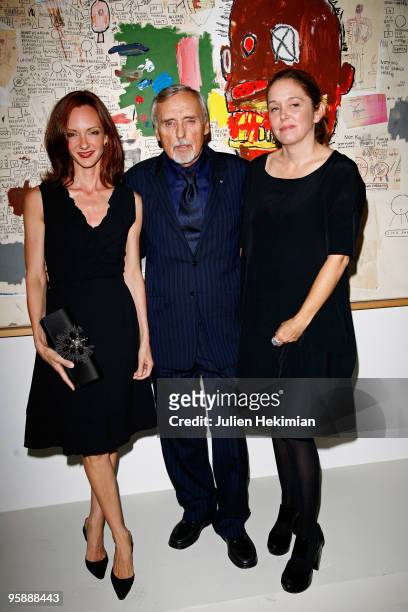 Dennis Hopper with his wife Victoria Hopper and his daughter Marin Hopper attend the Dennis Hopper et le Nouvel Hollywood diner at la Cinematheque...