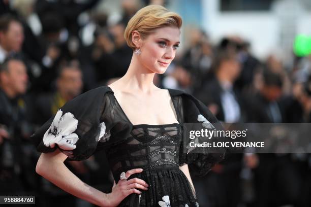 French-Australian actress Elizabeth Debicki poses as she arrives on May 15, 2018 for the screening of the film "Solo : A Star Wars Story" at the 71st...