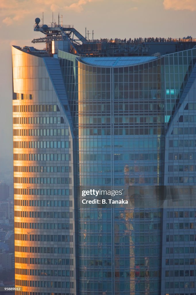 Visitors admire the view from Mori Tower, Tokyo.
