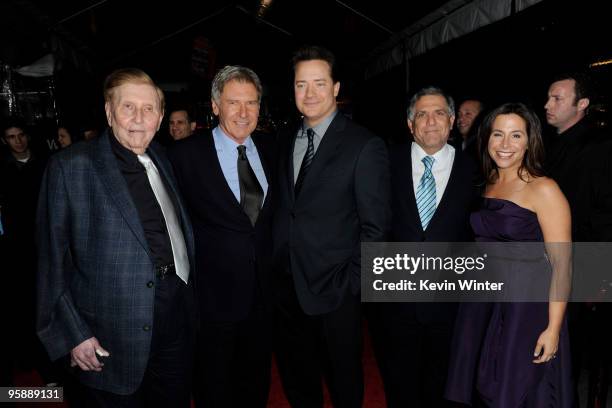Viacom's Sumner Redstone, actor/executive producer Harrison Ford, actor Brendan Fraser, CBS Corporation president and CEO Les Moonves and CBS Films...