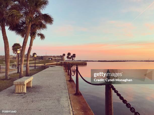 a walk along the water in st. augustine - st augustine florida ストックフォトと画像