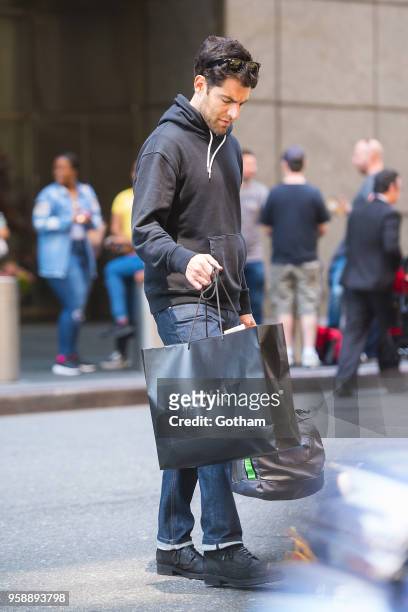 Max Greenfield is seen in Midtown on May 15, 2018 in New York City.