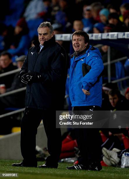 Cardiff City manager Dave Jones looks on during the FA Cup sponsored by E.ON 3rd Round Replay match between Cardiff City and Bristol City at Cardiff...