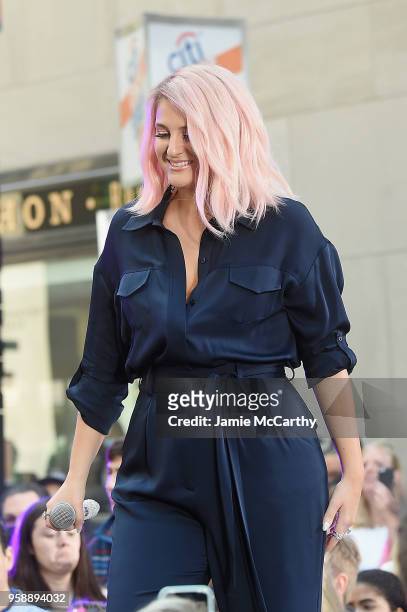 Singer Meghan Trainor performs on stage at the Citi Concert Series on TODAY at Rockefeller Plaza on May 15, 2018 in New York City.
