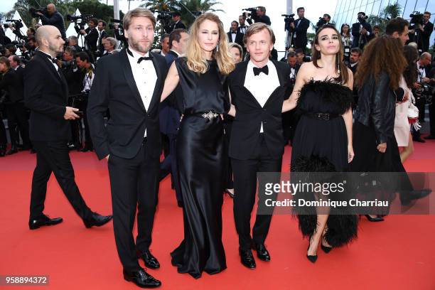 Pascale Arbillot, Alex Lutz and Elodie Bouchez attend the screening of "Solo: A Star Wars Story" during the 71st annual Cannes Film Festival at...