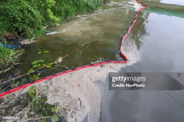 Process of draining sewage is seen in Gdansk, Poland on 15 May 2018 Over 50 milion untreated sewage is pumped directly into the Motlawa river due the...