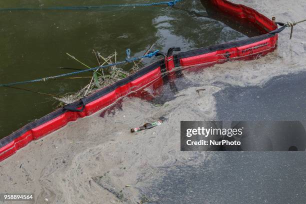 Process of draining sewage is seen in Gdansk, Poland on 15 May 2018 Over 50 milion untreated sewage is pumped directly into the Motlawa river due the...