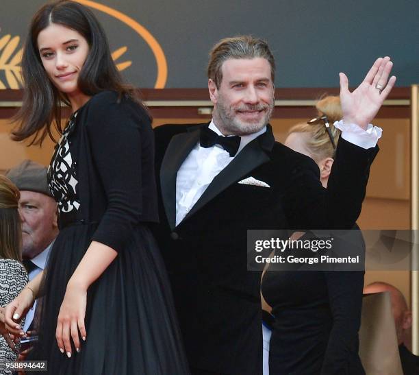 Ella Bleu Travolta and John Travolta attend the screening of "Solo: A Star Wars Story" during the 71st annual Cannes Film Festival at Palais des...