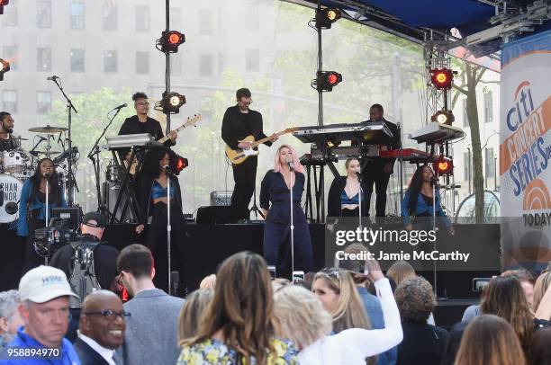 Singer Meghan Trainor performs on stage at the Citi Concert Series on TODAY at Rockefeller Plaza on May 15, 2018 in New York City.