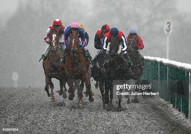 Richard Kingscote has Nubar Boy handily placed before landing The Try Betdaq For An Exchange Median Auction Maiden Stakes Race run at Lingfield Park...