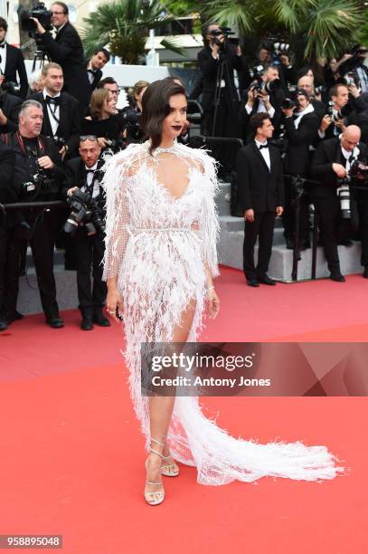 Sara Sampaio attends the screening of 'Solo: A Star Wars Story' during the 71st annual Cannes Film Festival at Palais des Festivals on May 15, 2018...