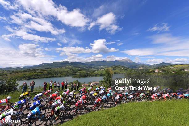 Gran Sasso Mountains - Riserva naturale del Lago di Penne / Landscape / Lake / Peloton / during the 101st Tour of Italy 2018, Stage 10 a 244km stage...