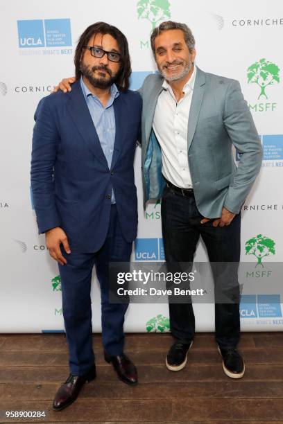 Hani Farsi and Bassem Youssef attend The Arabic Women Filmmakers scholarship at UCLA by the MSFF and 10 years of Corniche media and the MSFF at...