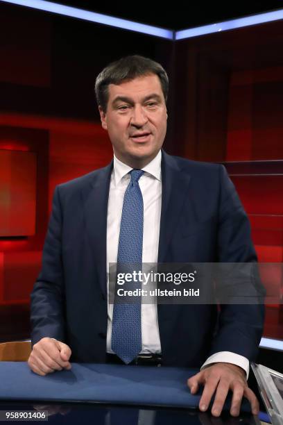 Markus Söder in der ARD-Talkshow hart aber fair am in Berlin Thema der Sendung: K. O. Oder mit letzter Kraft - Was bringt die Wahl im Westen?