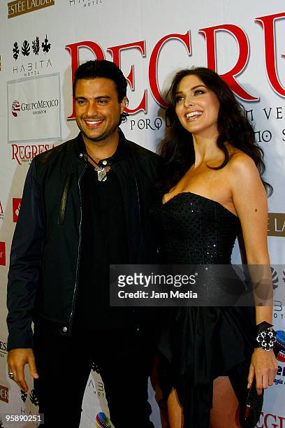 Jaime Camil and Blanca Soto pose for a photograph during the presentation of 'Regressa' movie at the cinepolis Antara on January 19, 2010 in Mexico...