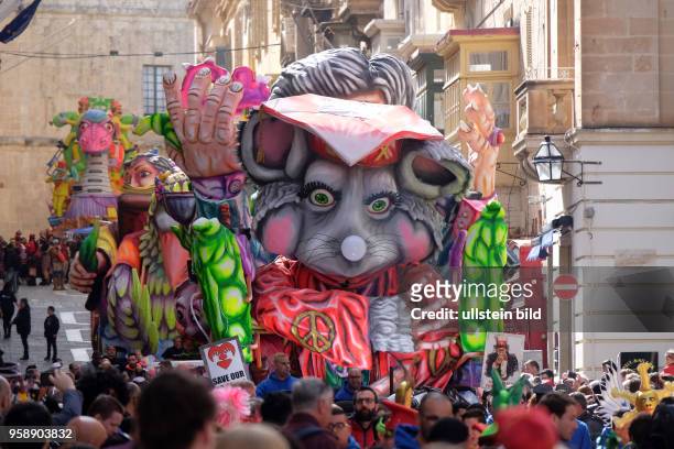 Karneval in Valletta - Landessprache Carnival - Hauptstadt Valletta, Umzug durch die Merchant Street