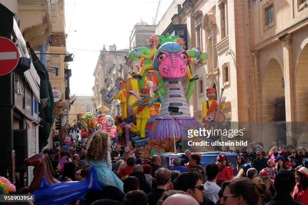 Karneval in Valletta - Landessprache Carnival - Hauptstadt Valletta, Umzug in der Merchant Street