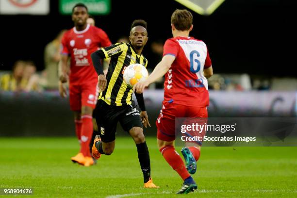 Thulani Serero of Vitesse, Rico Strieder of FC Utrecht during the Dutch Eredivisie match between Vitesse v FC Utrecht at the GelreDome on May 15,...