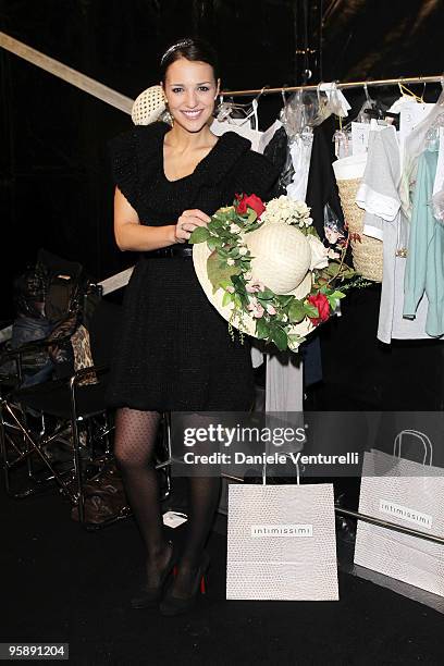 Actress Paula Echevarria attends the Intimissimi Spring/Summer 2010 Fashion Show on January 20, 2010 in Dossobuono, near Verona, Italy.