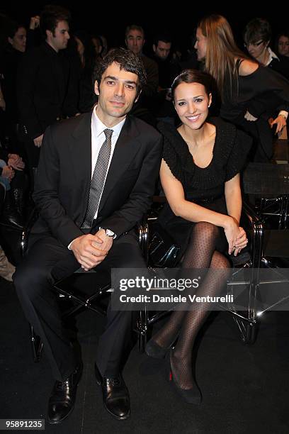 Luca Argentero and Actress Paula Echevarria attend the Intimissimi Spring/Summer 2010 Fashion Show on January 20, 2010 in Dossobuono, near Verona,...