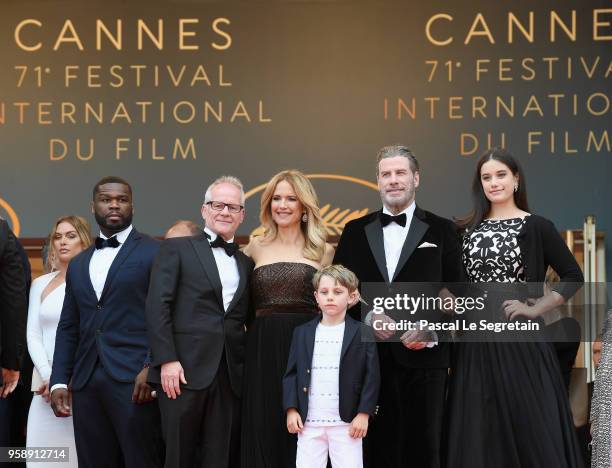 Curtis Jackson, Thierry Fremaux, Kelly Preston, Benjamin Travolta, John Travolta and Ella Travolta attend the screening of "Solo: A Star Wars Story"...